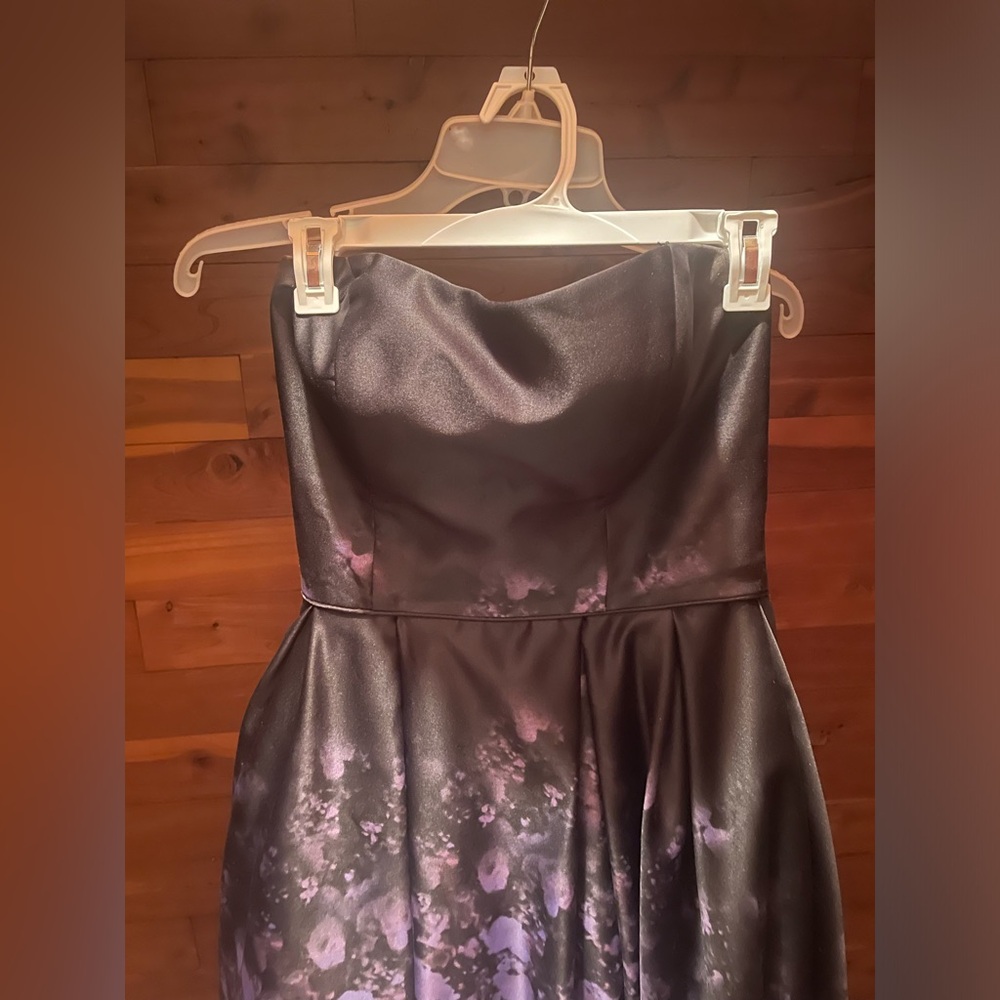 Size 10, Betsy Adam strapless dress with zipper and clasp on the back worn once - Picture 2 of 4